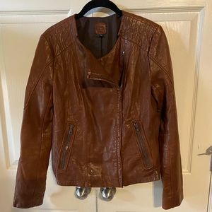 Brown Leather Moto~Biker Jacket
